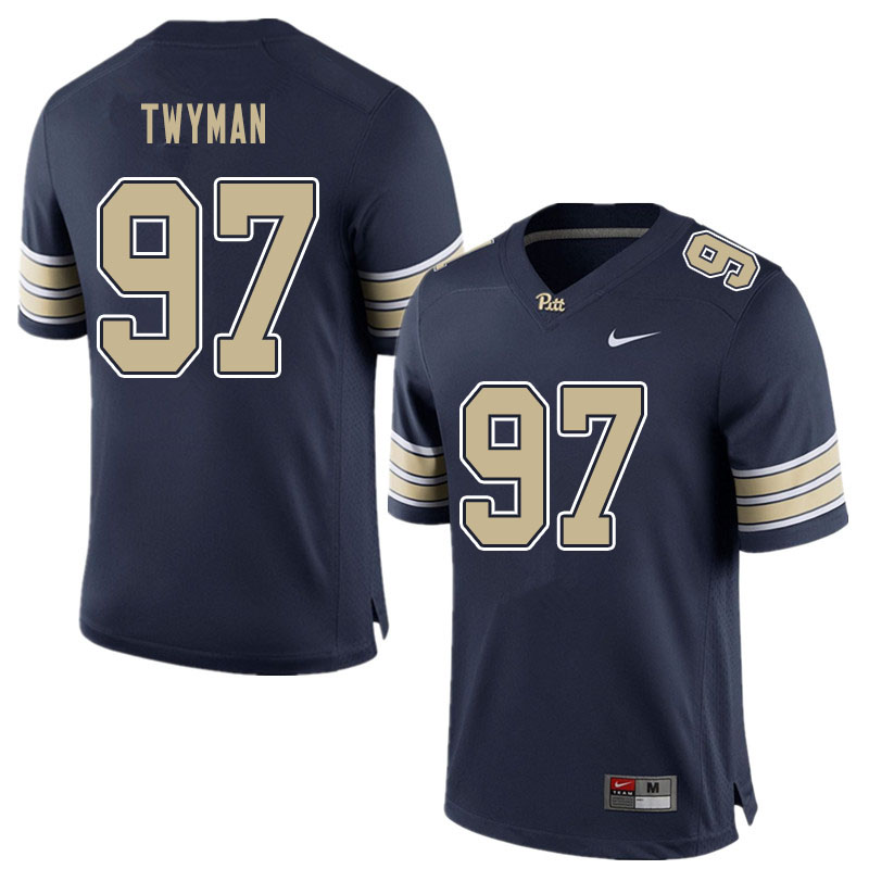 Men #97 Jaylen Twyman Pitt Panthers College Football Jerseys Sale-Blue